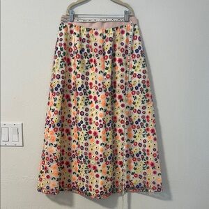 Boden embroidered floral midi skirt